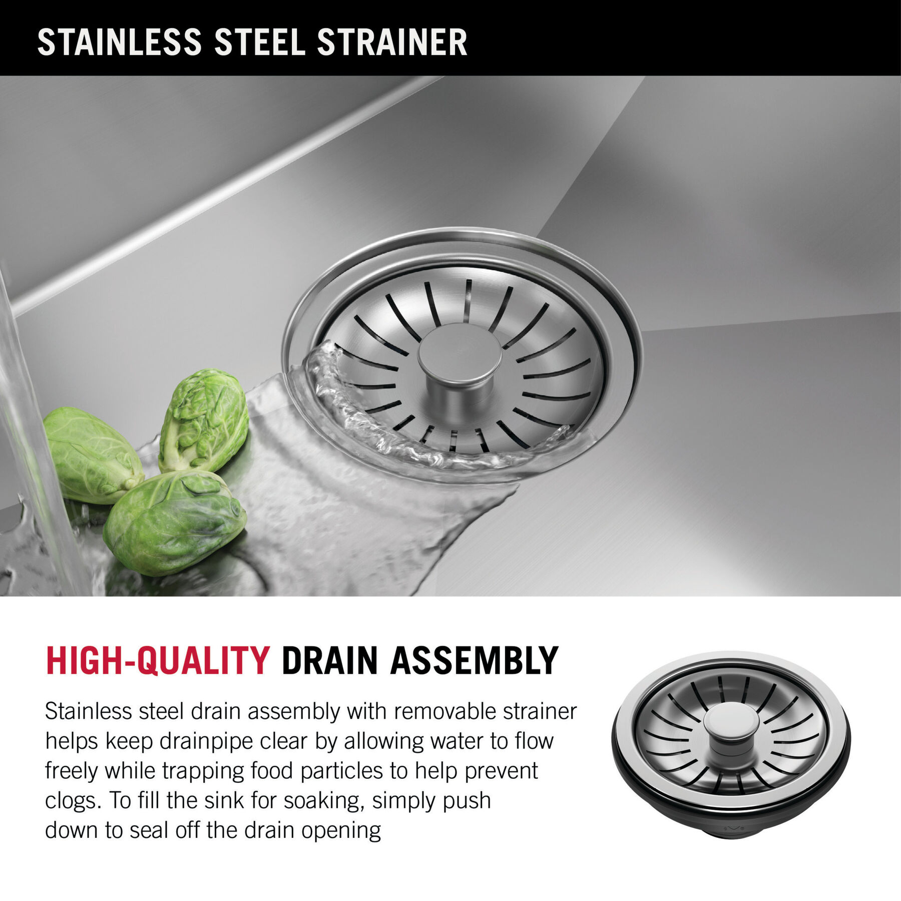 Lavabo de cocina tipo estación de trabajo con un receptáculo de acero inoxidable de 33" de montaje bajo encimera encastrado, con reborde WorkFlow™ y accesorios, imagen 3